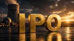 Golden IPO at industrial sunset